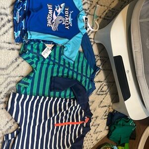 Toddler swim suits - 3 slight picking on the one - one new with tags 24 months